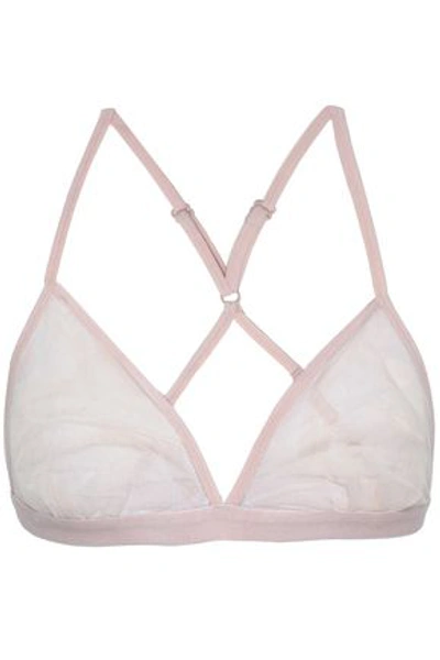 Shop Skin Woman Stretch-cotton Mesh Soft-cup Triangle Bra Pastel Pink