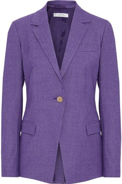 Shop Versace Woman Wool-blend Twill Blazer Violet