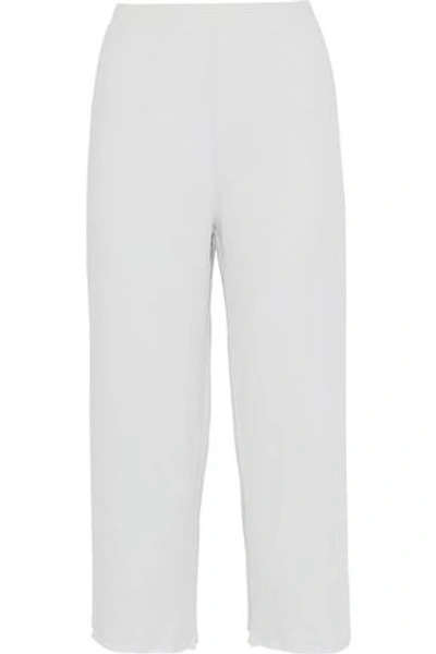 Shop Skin Woman Cropped Pima Cotton Pajama Pants Light Gray