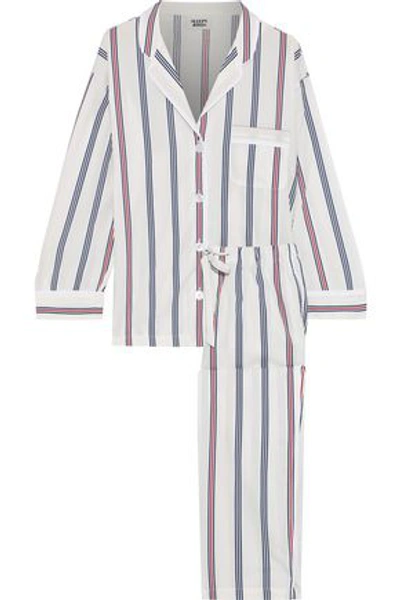 Shop Sleepy Jones Woman Marina Striped Cotton-poplin Pajama Set White