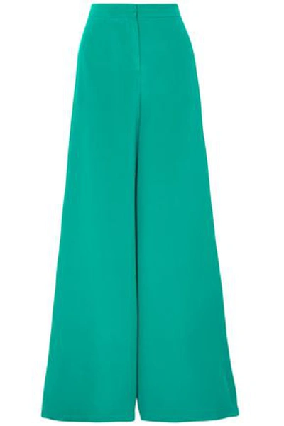 Shop Emilio Pucci Woman Silk Crepe De Chine Wide-leg Pants Jade