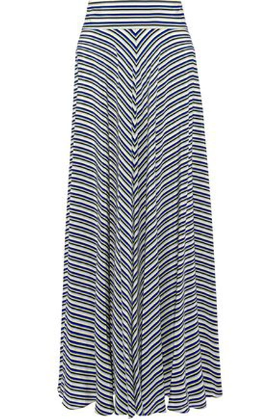 Shop Diane Von Furstenberg Woman Striped Silk Crepe De Chine Maxi Skirt Multicolor