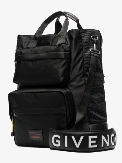 Shop Givenchy Black, White And Red Oversized Logo Tote