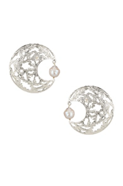 Shop Christie Nicolaides Angela Earrings In Silver