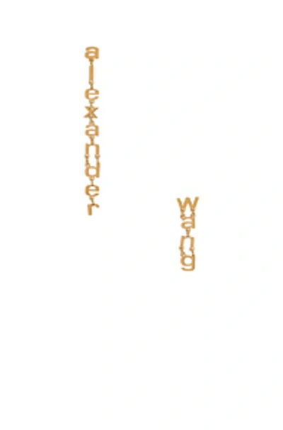 Shop Alexander Wang Small Letter Earrings In Metallic