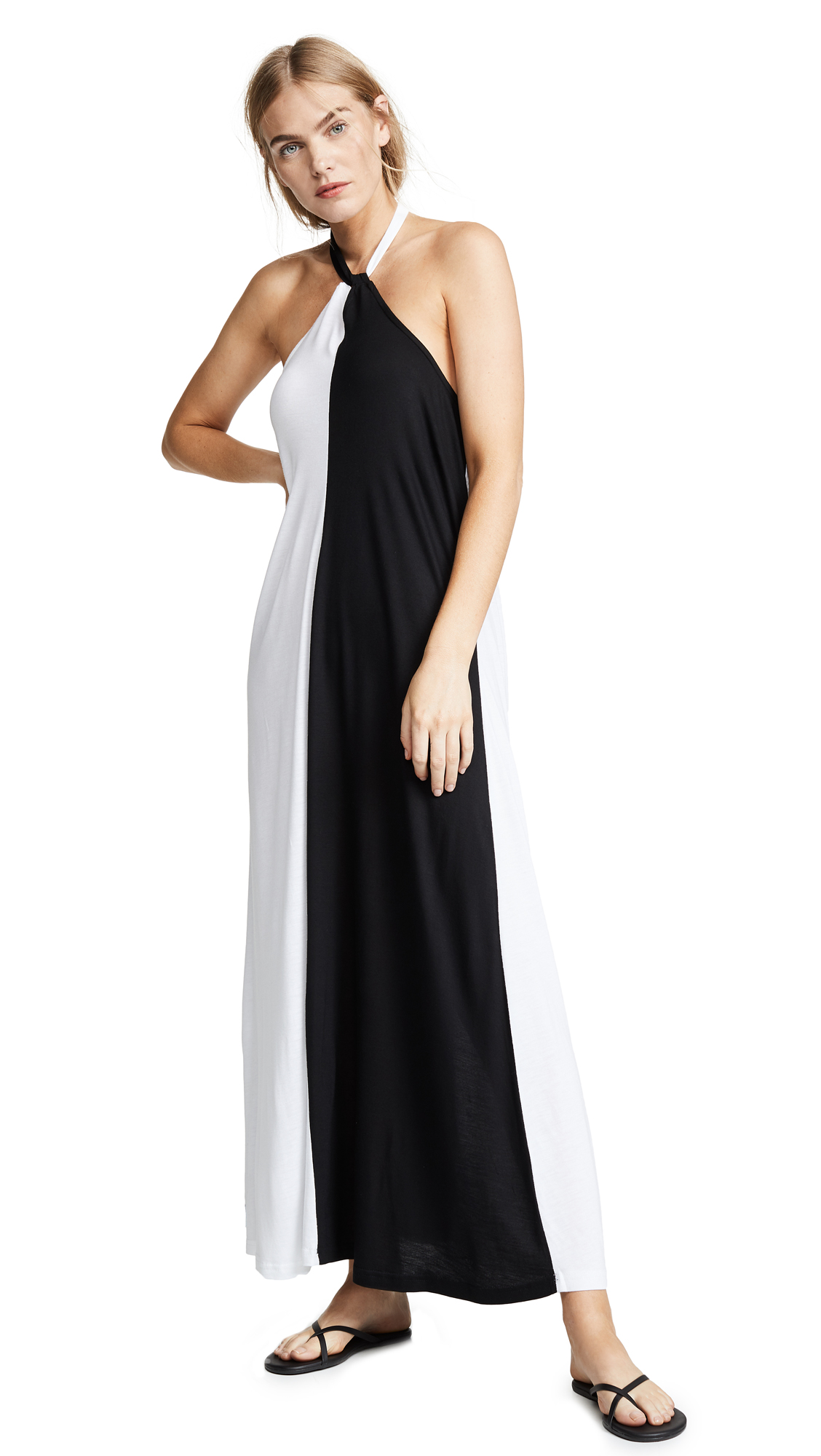 black halter top maxi dress