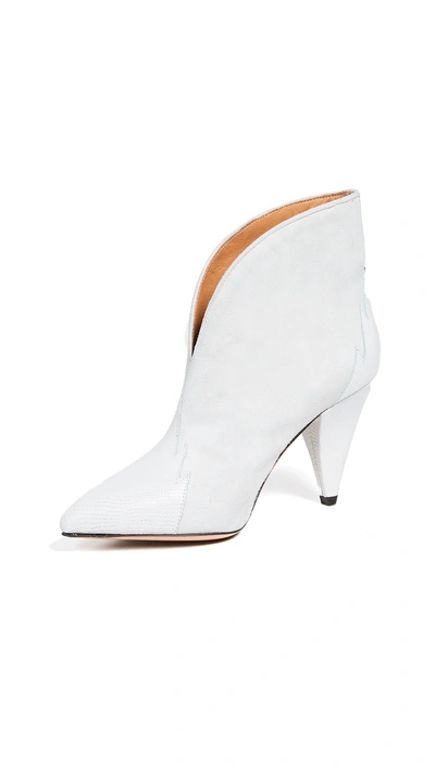 Shop Isabel Marant Archee Suede Booties In White