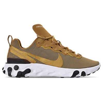 Shop Nike Men's React Element 55 Casual Shoes In Yellow / Brown