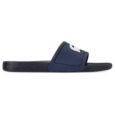 Shop Lacoste Men's Fraisier Slide Sandals In Blue Size 11.0