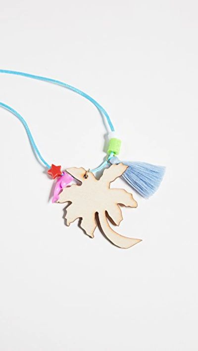 Shop Gift Boutique Kid's Gunner & Lux Palm Trees Necklace In Multi