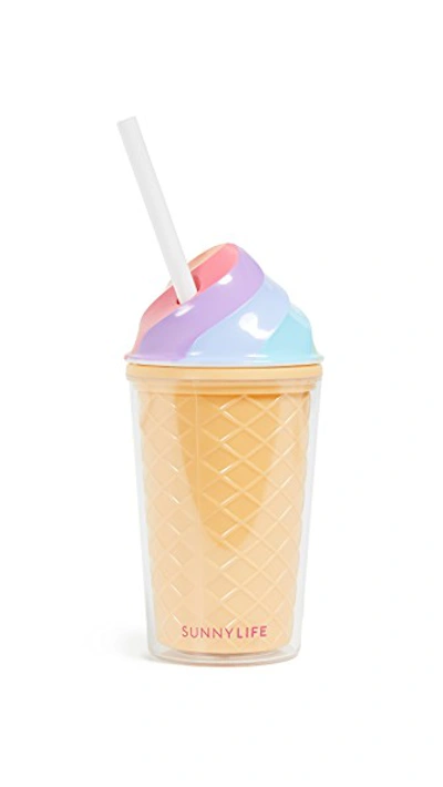 Shop Sunnylife Kids Ice Cream Tumbler In Rainbow