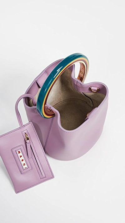 Shop Marni Bucket Bag In Light Lilac