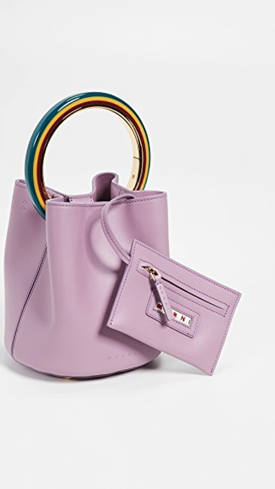 Shop Marni Bucket Bag In Light Lilac