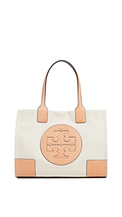 Tory Burch- Ella Canvas Tote Bag (Natural / Classic Cuoio) – Amreki