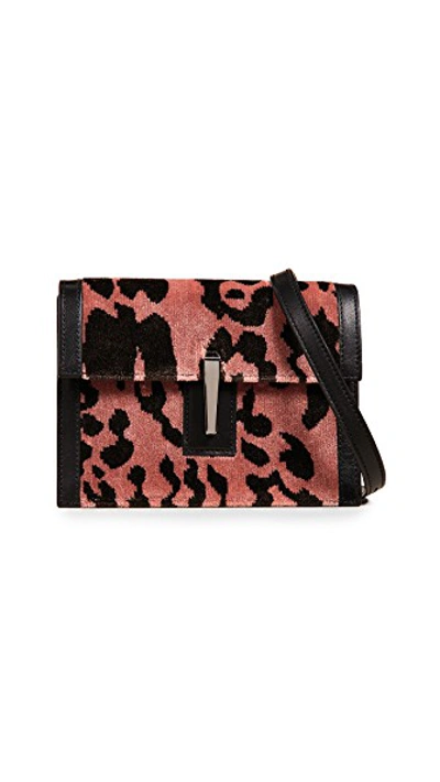 Shop Hayward Mini Soft Clutch In Pink Leopard/black