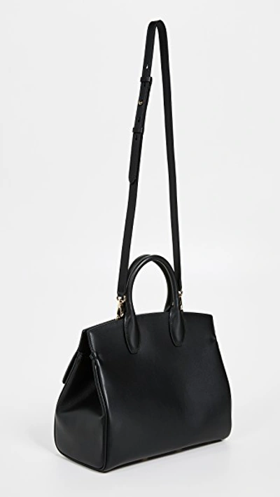 Shop Ferragamo The Studio Satchel In Nero