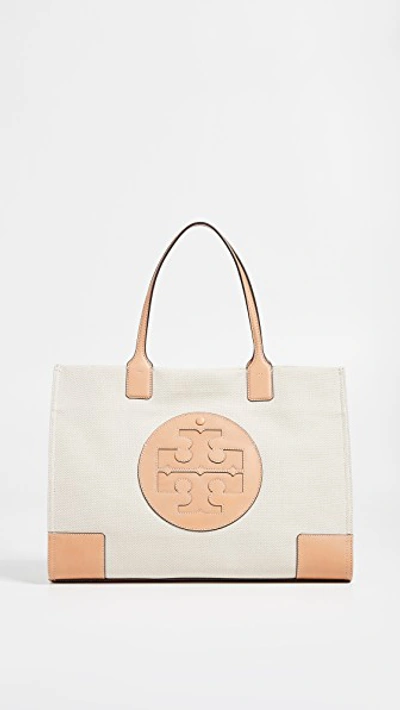 Shop Tory Burch Ella Canvas Tote In Natural