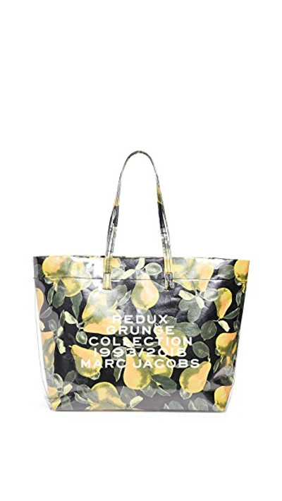 Shop Marc Jacobs Grunge Ew Tote In Lemon Multi