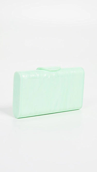 Shop Edie Parker Mini Lara Solid Clutch In Mint Green