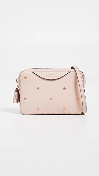 Shop Anya Hindmarch Hexagon Double Zip Wallet Bag In Light Rose