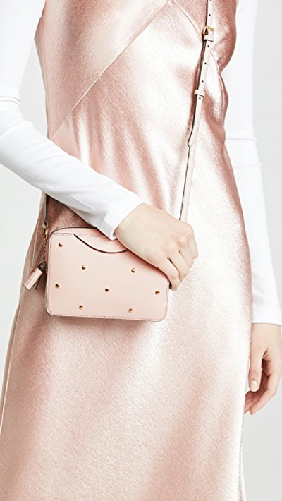 Shop Anya Hindmarch Hexagon Double Zip Wallet Bag In Light Rose