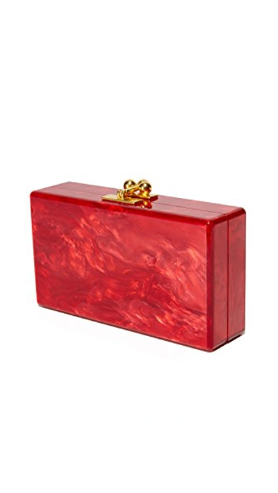 Shop Edie Parker Jean Solid Clutch In Red Pearlescent