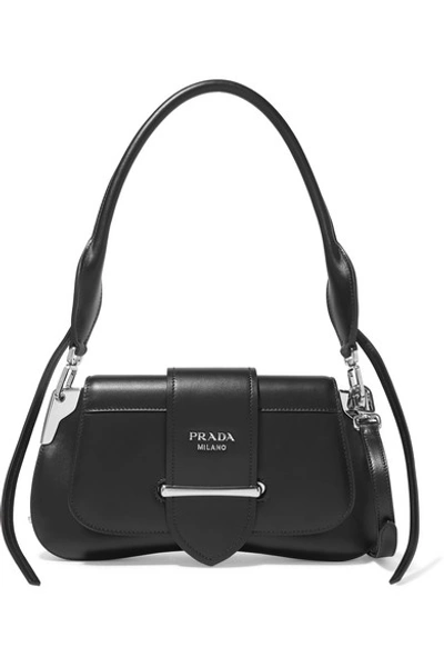 Shop Prada Sidonie Leather Shoulder Bag In Black