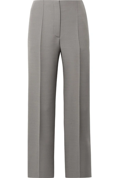 Shop The Row Max Wool And Silk-blend Straight-leg Pants In Gray