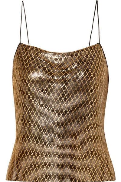 Shop Alice And Olivia Harmon Printed Chainmail Camisole In Black