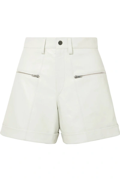 Shop Isabel Marant Cedar Leather Shorts In White
