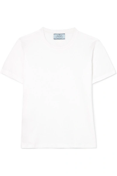 Shop Prada Set Of Three Cotton-jersey T-shirts In White