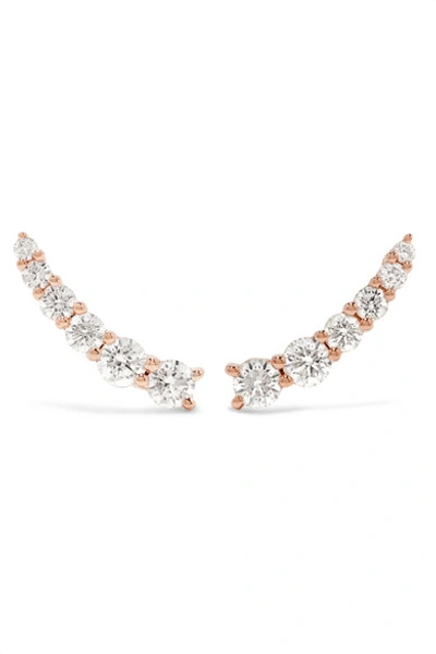 Shop Anita Ko Floating 18-karat Rose Gold Diamond Earrings