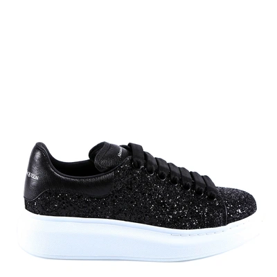 Shop Alexander Mcqueen Glitter Lace In Black