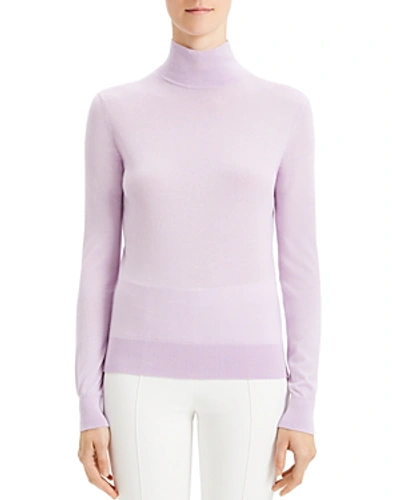 Shop Theory Slim Mock-neck Sweater In Pink Lilac