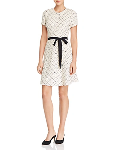 Shop Rebecca Taylor Plaid Tweed Dress In Cream Combo