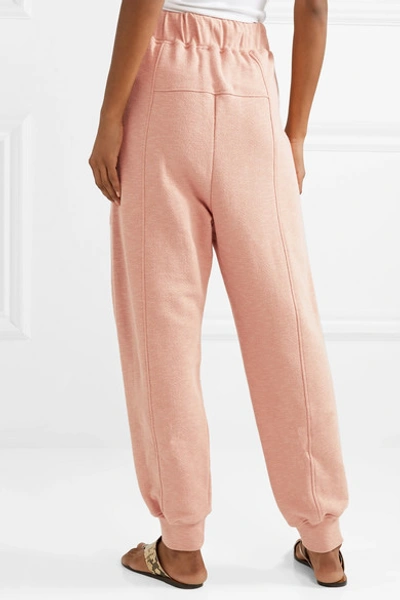 Shop Ulla Johnson Charley Tasseled Cotton-terry Track Pants In Antique Rose