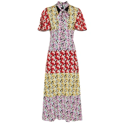 Shop Valentino Floral-print Silk Chiffon Dress