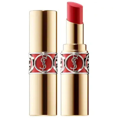 Shop Saint Laurent Rouge Volupte Shine Lipstick Balm 82 Orange Crêpe 0.11 oz/ 3.2 G