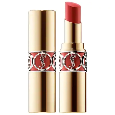 Shop Saint Laurent Rouge Volupté Shine Lipstick Balm 81 Coral Aviator 0.11 oz/ 3.2 G