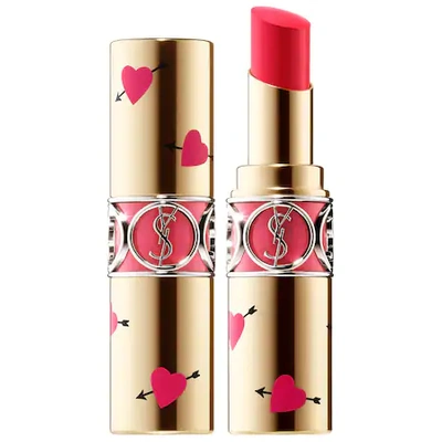 Shop Saint Laurent Heart & Arrow Collector Rouge Volupté Shine Lipstick 12 Corail Dolman 0.11 oz/ 3.2 G