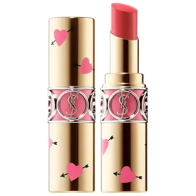 Shop Saint Laurent Heart & Arrow Collector Rouge Volupte Shine Lipstick 15 Corail Spontini 0.11 oz/ 3.2 G