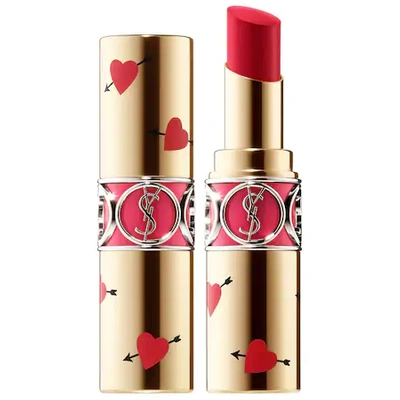 Shop Saint Laurent Heart & Arrow Collector Rouge Volupte Shine Lipstick 45 Rouge Tuxedo 0.11 oz/ 3.2 G
