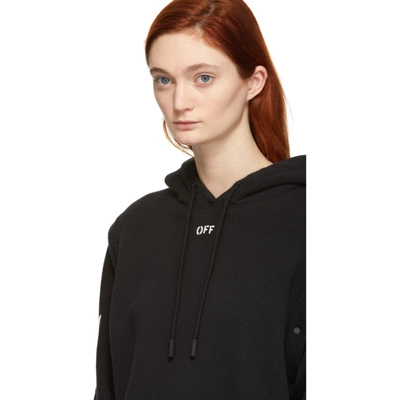 Shop Off-white Black Diagonal Hoodie In Black/white