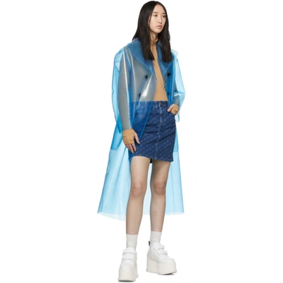 Shop Stella Mccartney Blue Denim Monogram Miniskirt In 4401 Darkbl