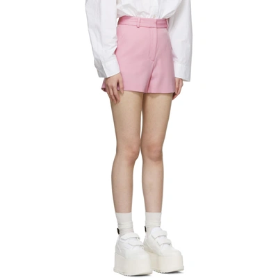 Shop Stella Mccartney Pink Wool Tailored Shorts In 5860 -pink