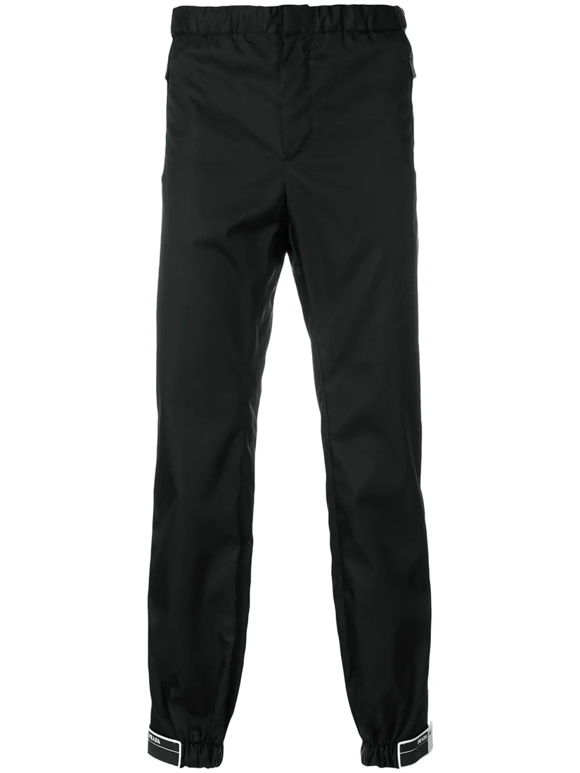Prada Black Nylon Gabardine Trousers | ModeSens