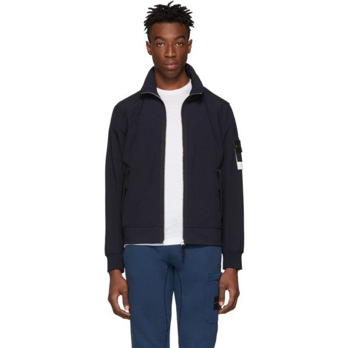 Stone Island Blue Light Soft Shell R Jacket In V00 Blue Modesens