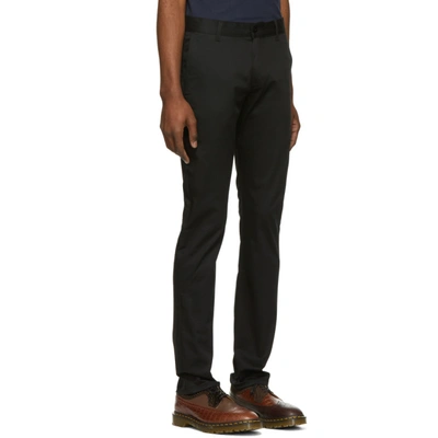 Shop Naked And Famous Denim Black Stretch Chino Trousers