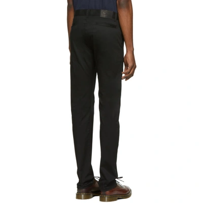 Shop Naked And Famous Denim Black Stretch Chino Trousers