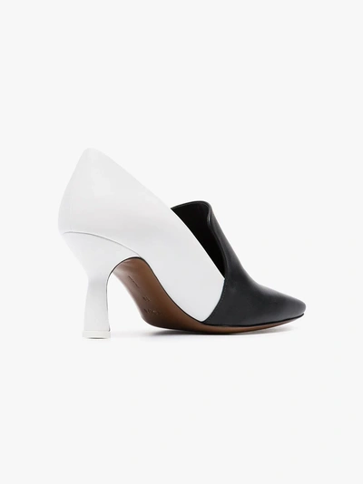 Shop Neous Black And White Aerid 50 Leather Pumps In Black/white